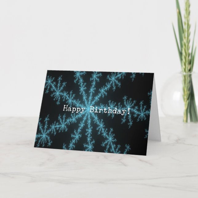 Abstact Blue Snowflake, Geburtstag Feiertagskarte (Vorderseite)