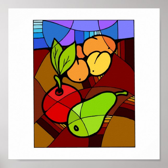 Abstact Fruit Kitchen Decor 15x15 Poster (Vorne)