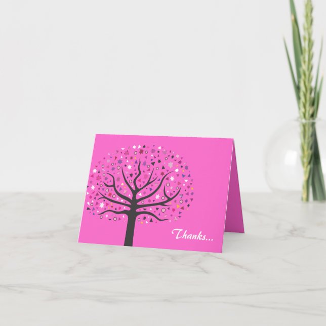 Abstact Tree of Life Baby Naming Danke Karte (Vorderseite)