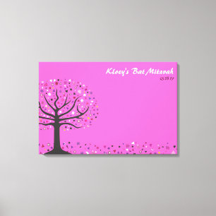 Abstact Tree of Life Bat Mitzvah Zeichen an Bord Leinwanddruck