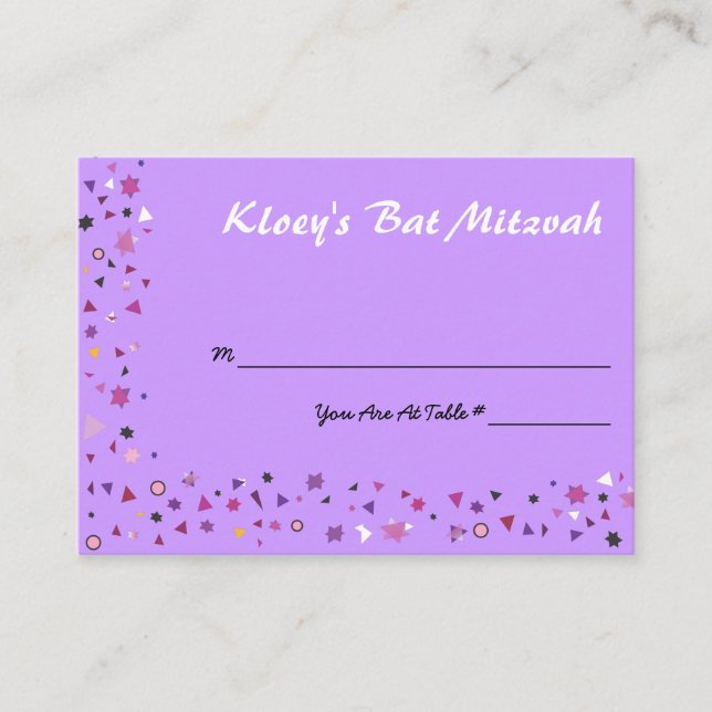 Abstact Tree of Life Table Seating Card Platzkarte (Vorderseite)