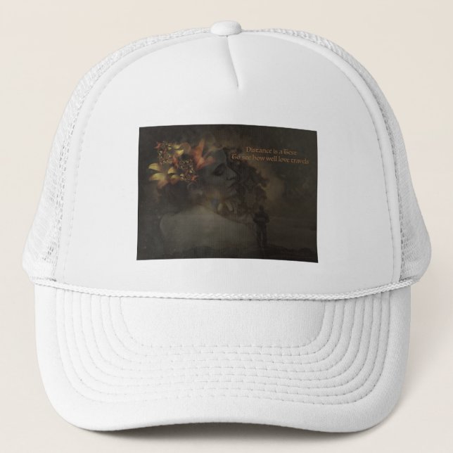 Abstand ist ein Test für Liebe Baseballmütze Truckerkappe (Vorderseite)