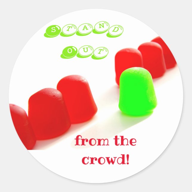 Abstand von der Menge Motivierend Runder Aufkleber (Vorderseite)