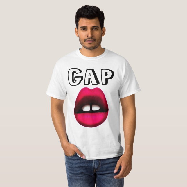 ABSTANDS-ZAHN-MÄDCHEN-T - SHIRT-LIPPEN T-Shirt (Vorne ganz)