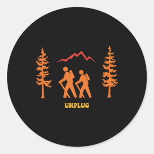 Abstecken Wandern Camping Outdoor Natur Abenteuer Runder Aufkleber