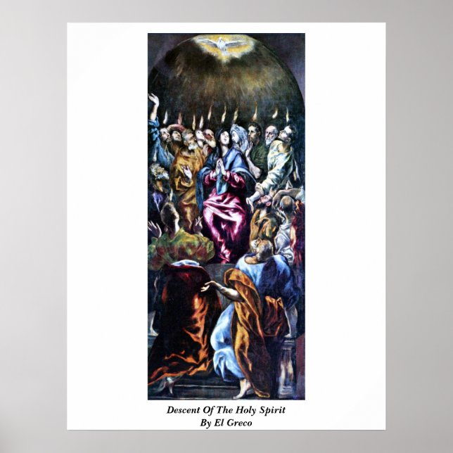 Abstieg des Heiligen Geistes durch El Greco Poster (Vorne)