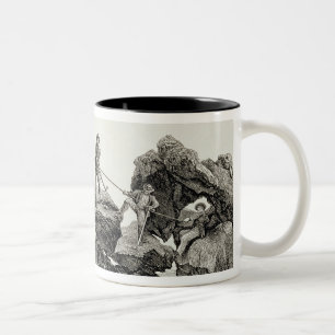 Abstieg des WesternArete des Pointe DES Ecr Zweifarbige Tasse