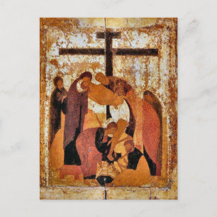 Abstieg vom orthodoxen Christlichen Symbol Postkarte