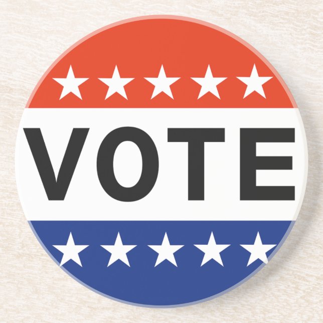 Abstimmung 2024 Präsidentschaftswahl Sandstein Untersetzer (Vorne)