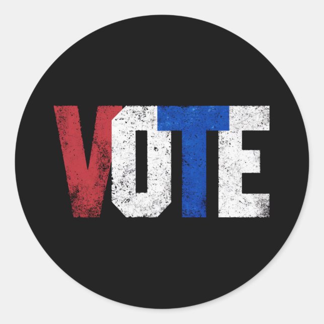 Abstimmung 2024 USA Wahlrecht Vintag Runder Aufkleber (Vorderseite)