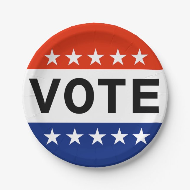 Abstimmung 2026 Zwischenwahlen Pappteller (Vorderseite)