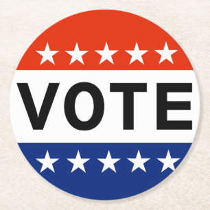 Abstimmung 2026 Zwischenwahlen Runder Pappuntersetzer