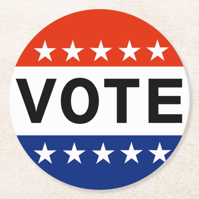 Abstimmung 2026 Zwischenwahlen Runder Pappuntersetzer (Vorderseite)