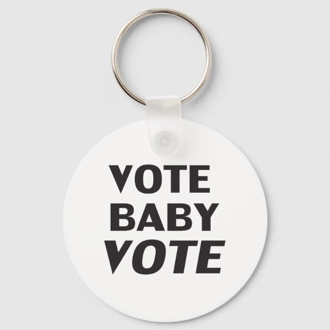 Abstimmung Baby Stimme Schwarz/Weiß modern Schlüsselanhänger (Vorderseite)