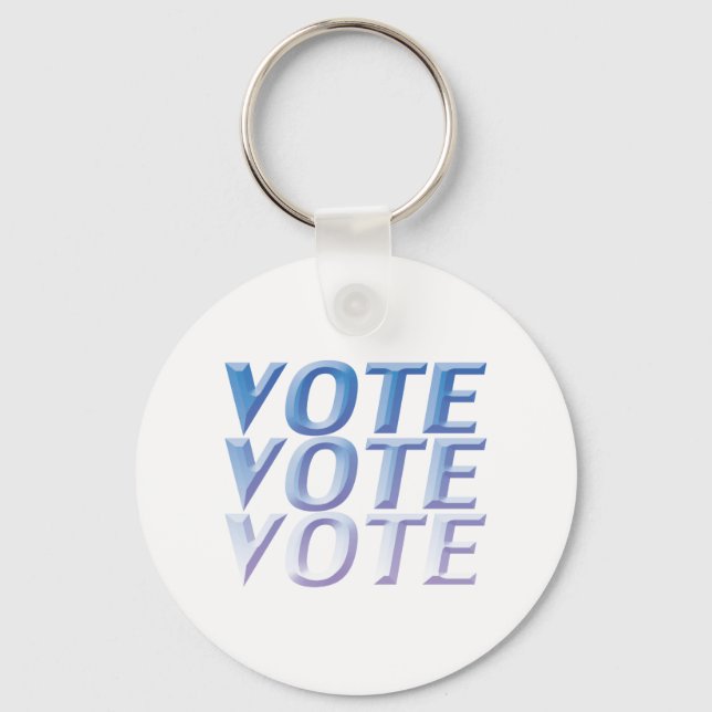 Abstimmung: blau 3 D-Buchstaben weiß Schlüsselanhänger (Vorderseite)