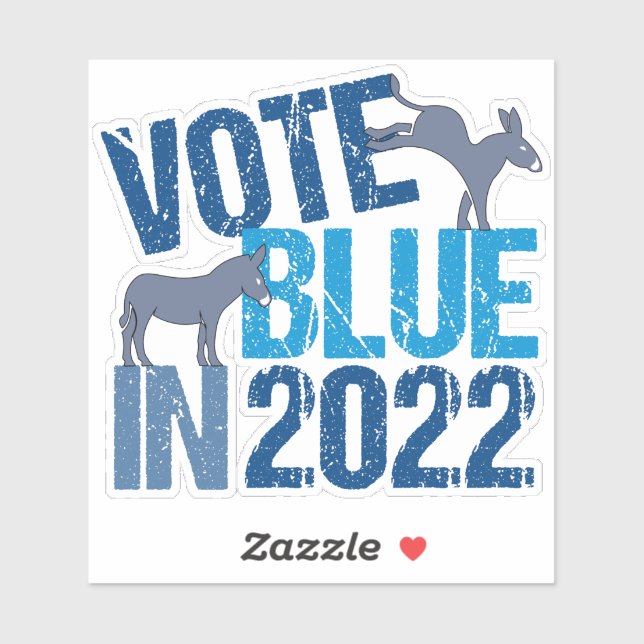 Abstimmung Blau im Jahr 2022 Demokrat Donkey Halbz Aufkleber (Blatt)