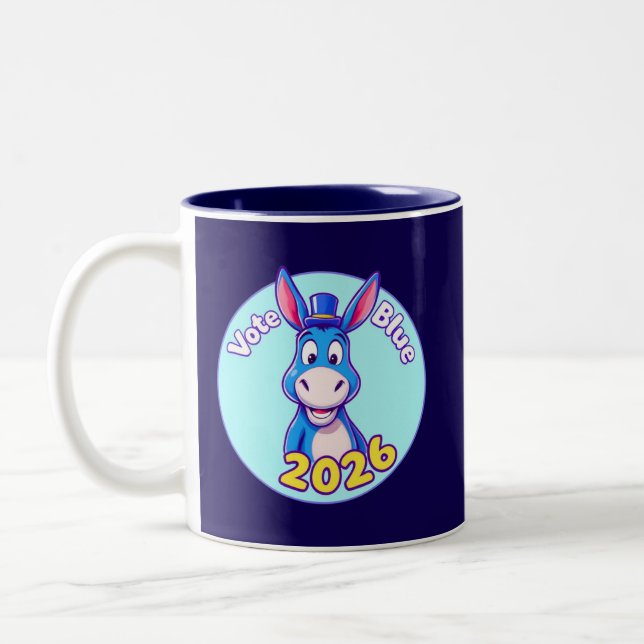 Abstimmung blau im Jahr 2026 Zweifarbige Tasse (Links)