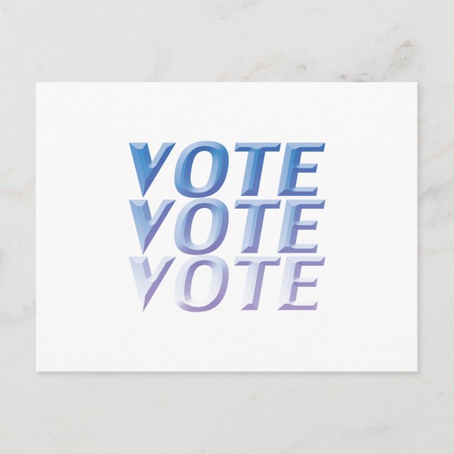 "Abstimmung" blau Postkarte (Vorderseite)