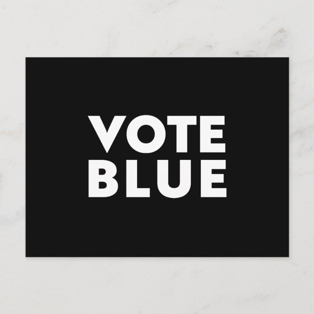 "Abstimmung blau" Schwarz-weiß Postkarte (Vorderseite)