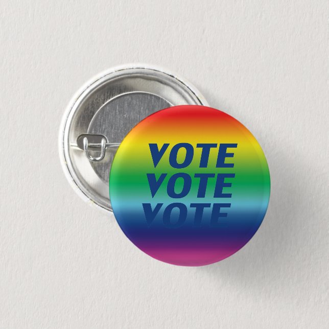 Abstimmung - blau, stolz lgbtq Regenbogen Button (Vorne & Hinten)