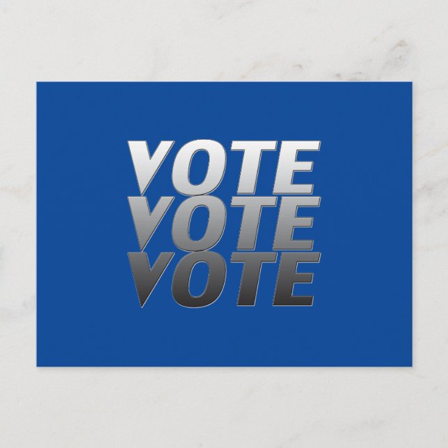 "Abstimmung" blau-weiß Postkarte (Vorderseite)