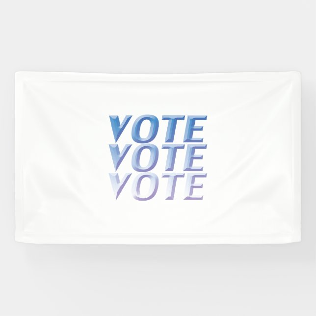 "Abstimmung" - blaue Buchstaben, weißer Hintergrun Banner (Horizontal)