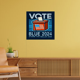 Abstimmung Blue 2024 Wahl des Präsidenten Poster