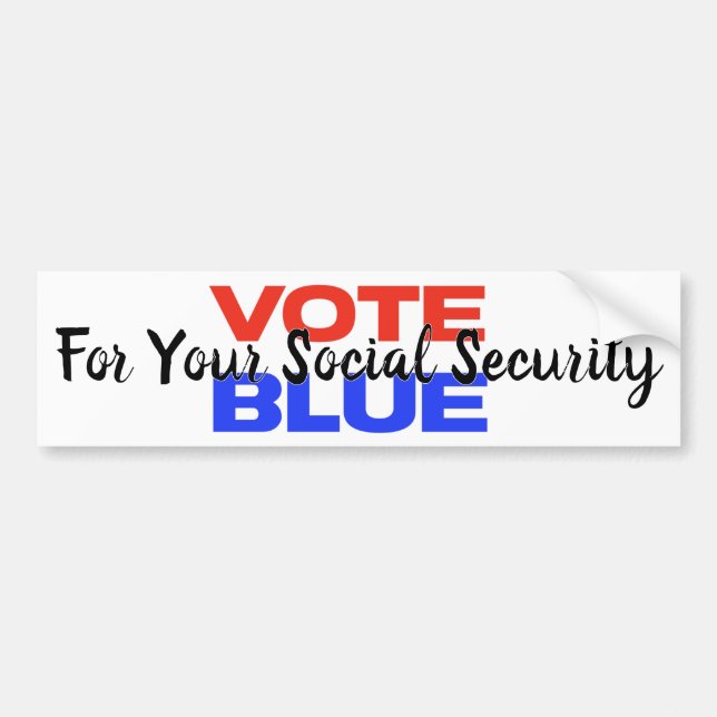 Abstimmung Blue Social Security USA Politische Autoaufkleber (Vorne)