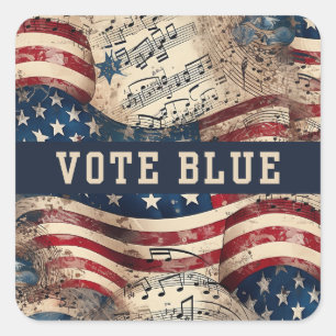 Abstimmung Blue Sticker, Wahl des demokratischen P Quadratischer Aufkleber