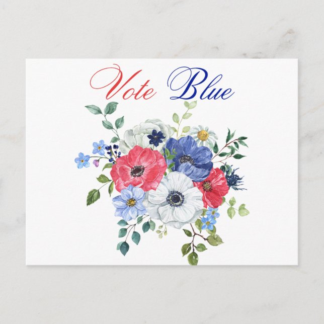 Abstimmung Blue Voting USA Demokratische politisch Postkarte (Vorderseite)