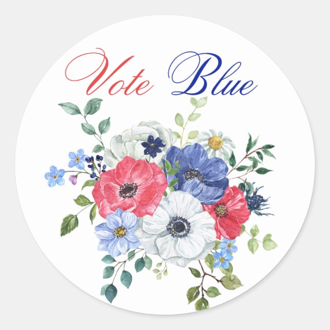 Abstimmung Blue Voting USA Demokratische politisch Runder Aufkleber (Vorderseite)