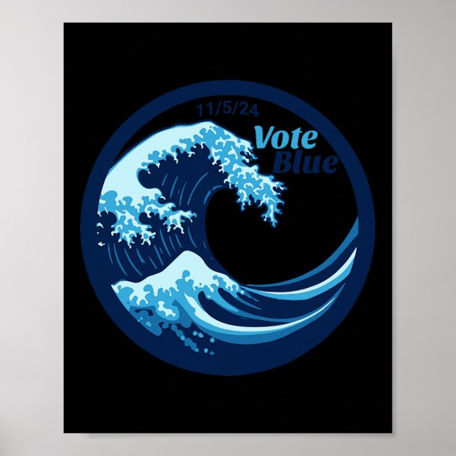 Abstimmung Blue Wave Demokraten Kamala Harris Elec Poster (Vorne)