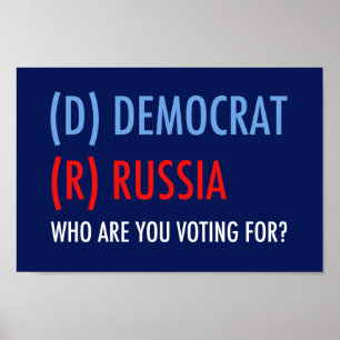 Abstimmung D für den Demokraten R = Russland Funny Poster