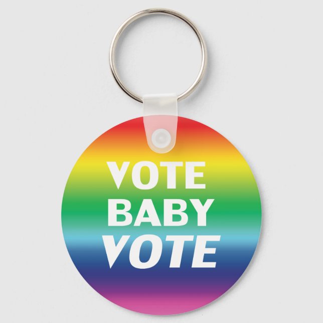 Abstimmung für Baby - Pride lgbtq Lgbt Regenbogenf Schlüsselanhänger (Vorderseite)