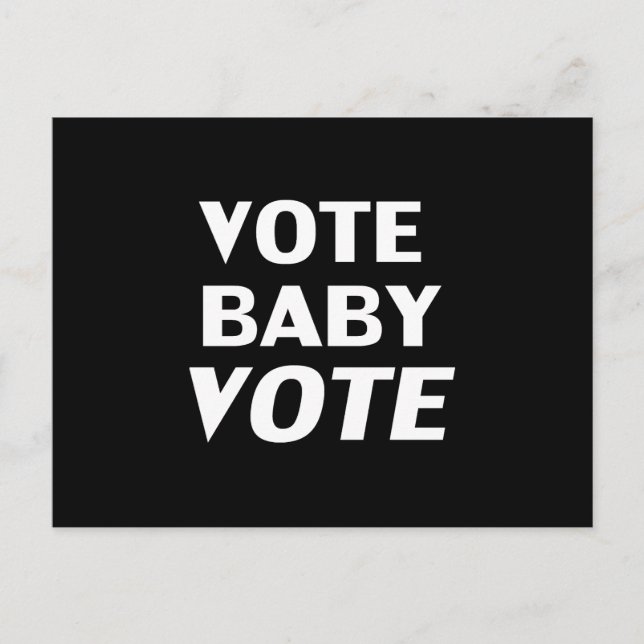 "Abstimmung für Baby" Schwarz-weiß Postkarte (Vorderseite)