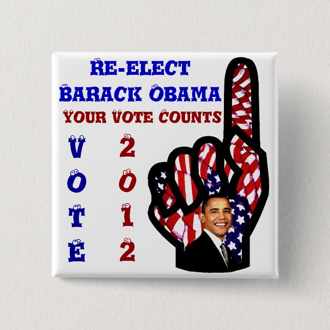 Abstimmung für Barack Obama 2012_ Button (Vorderseite)