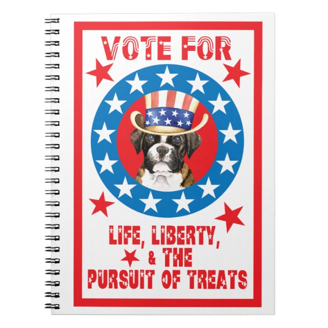 Abstimmung für Boxer Notizblock (Vorderseite)