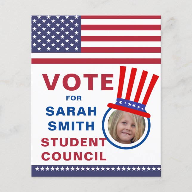 Abstimmung für Class President: Hat & flag Foto-Fl Flyer (Vorne)