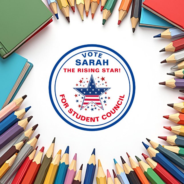 Abstimmung für den Präsidenten der Klasse: aufstre Runder Aufkleber (Von Creator hochgeladen)