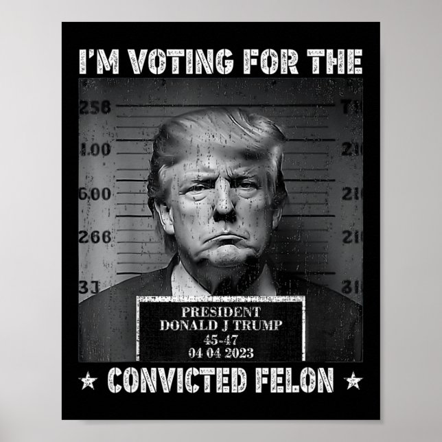 Abstimmung für den verurteilten Felon Funny Trump  Poster (Vorne)