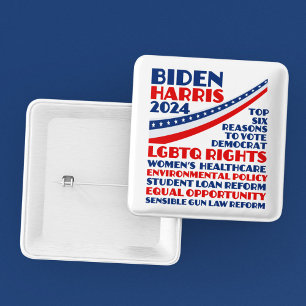 Abstimmung für die Wahlplattform Biden Harris 2024 Button