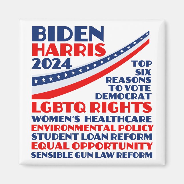 Abstimmung für die Wahlplattform Biden Harris 2024 Magnet (Vorne)