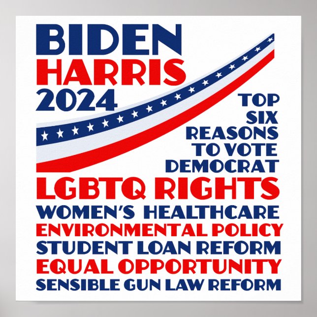 Abstimmung für die Wahlplattform Biden Harris 2024 Poster (Vorne)