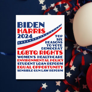 Abstimmung für die Wahlplattform Biden Harris 2024 Postkarte