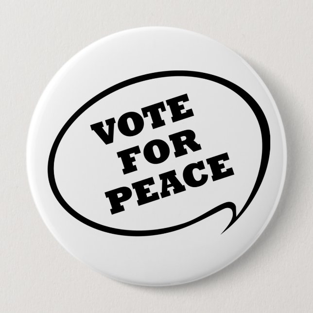 Abstimmung für Friedensweiß-Knopf Button (Vorderseite)