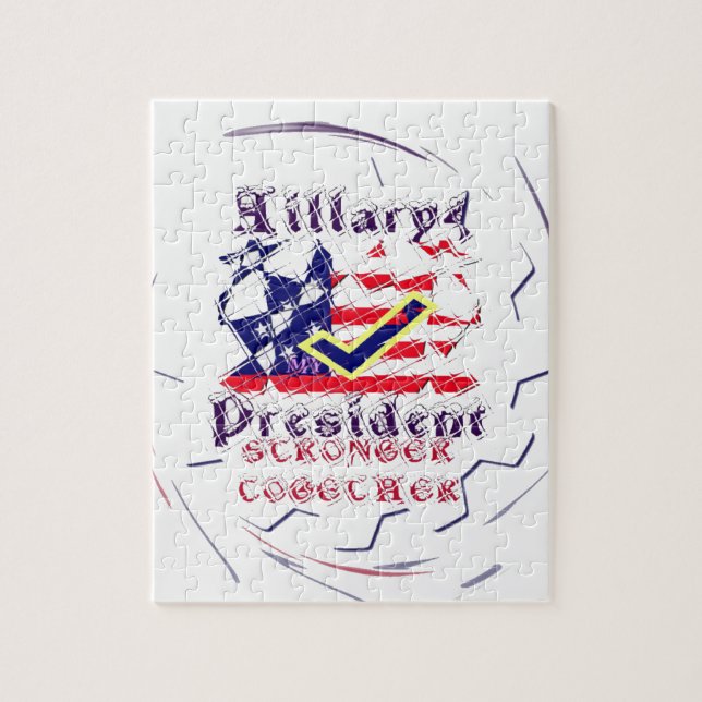 Abstimmung für Hillary USA Stronger Together My Pr Puzzle (Vertikal)