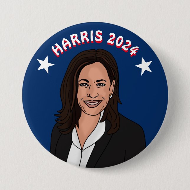 Abstimmung für Kamala Harris 2024 Button (Vorderseite)