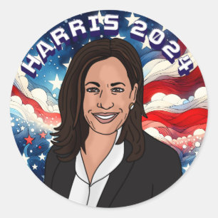 Abstimmung für Kamala Harris 2024 Runder Aufkleber