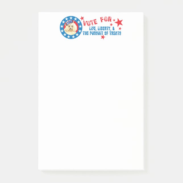 Abstimmung für Miniatur Poodle Post-it Klebezettel (Vorderseite)