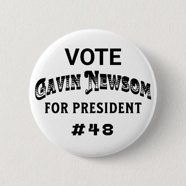 Abstimmung Gavin Newsom Button (Vorderseite)